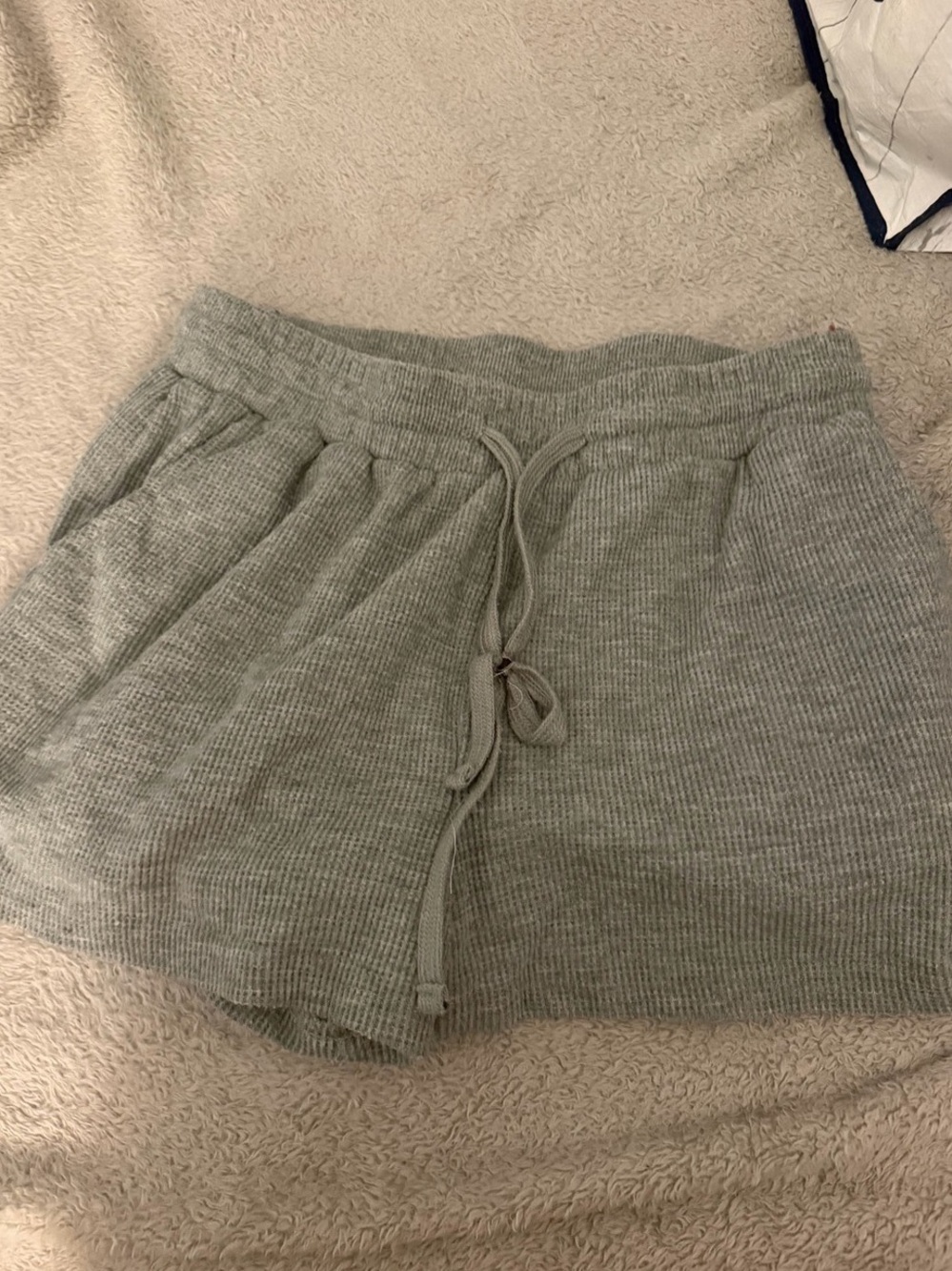 Finch Ribbed Drawstring Shorts in Gray Size Small Like New